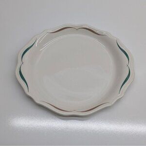 Syracuse China Winthrop Festival Scalloped Dinner Plate Green Brown Accent